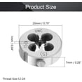 thumbnail image 2 of HUGFEGWE 12-24 UNC Round Die, Machine Thread Right Hand Threading Die, Alloy Tool Steel 2pcs CJB91-23392, 2 of 6