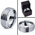 thumbnail image 4 of Tungsten Vintage Heart Crown Band Ring 8mm Men Women Comfort Fit Gray Step Bevel Edge Brushed Polished, 4 of 4