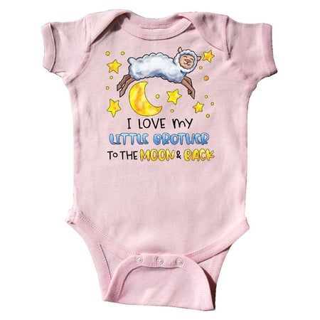 

Inktastic I Love my Little Brother to the Moon and Back Cute Sheep Gift Baby Boy or Baby Girl Bodysuit
