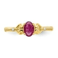 thumbnail image 5 of 10K Yellow Gold Ring Band with Stones (07) July Ruby Oval Red Diamond Round, Size 6, 5 of 5