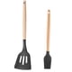 thumbnail image 1 of Juego de utensilios de cocina de silicona, 2 uds., resistentes al calor, mangos de madera para utensilios de cocina antiadherentes, 1 of 5