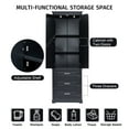 thumbnail image 6 of 70" Tall Storage Cabinet, Modern Multi-Function Large Closet Storage Cabinet with 2 Doors and 3 Drawers, Wood Wardrobe Armoire Closet for Bathroom, Office, Bedroom, Living Room, Black, 6 of 8
