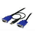 thumbnail image 1 of StarTech.com 6 ft Ultra-Thin USB 2-in-1 KVM Cable - Keyboard / video / mouse / USB cable - USB, HD-15 (VGA) (M) to HD-15 (VGA) (M) - 6 ft - black - SVECONUS6 - Keyboard / video / mouse / USB cable - USB, HD-15 (VGA) (M) to HD-15 (VGA) (M) - 6 ft - black - for P/N: CAB831HDU, RACKCONS1908, SV1631DUSBUK, SV565DUTPU, SV565UTPUL, SV831DUSBUK, 1 of 3