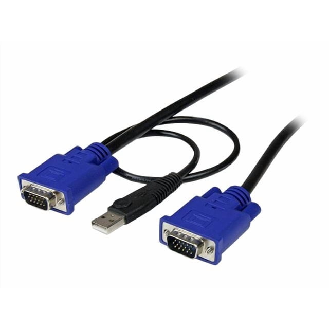 StarTech.com 6 ft Ultra-Thin USB 2-in-1 KVM Cable - Keyboard / video / mouse / USB cable - USB, HD-15 (VGA) (M) to HD-15 (VGA) (M) - 6 ft - black - SVECONUS6 - Keyboard / video / mouse / USB cable - USB, HD-15 (VGA) (M) to HD-15 (VGA) (M) - 6 ft - black - for P/N: CAB831HDU, RACKCONS1908, SV1631DUSBUK, SV565DUTPU, SV565UTPUL, SV831DUSBUK