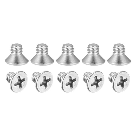 Uxcell 10#-24x5/16" Flat Head Machine Phillips Screws 304 Stainless Steel Polishing 50 Pack