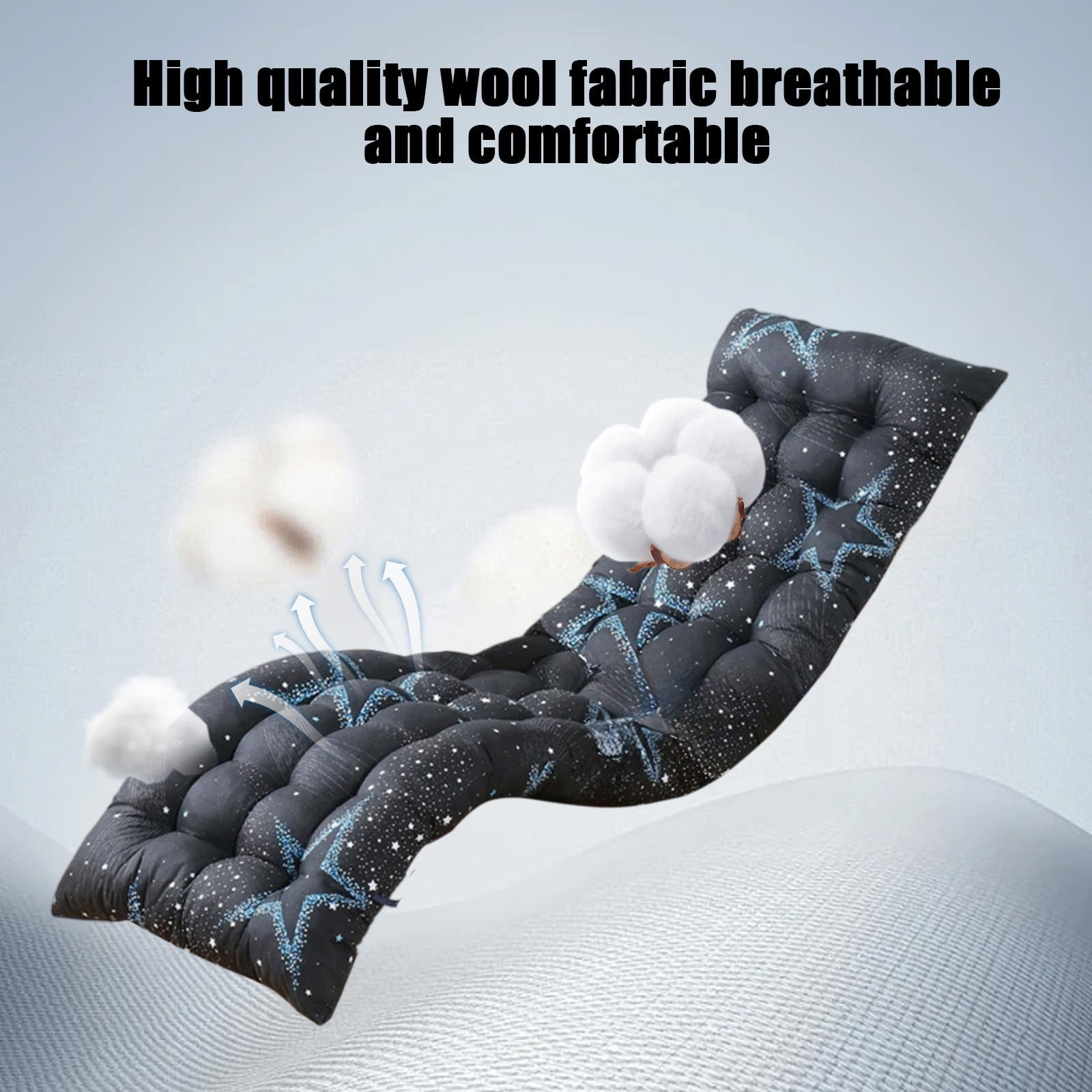 Extra Large Rocking Chair Cushion Thick Chair Pads High Back and Seat Cushion with Ties Outdoor Chaise Lounge Sun Lounger Chair Cushions