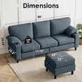 thumbnail image 2 of Howcool 80" Convertible Sectional Sofa Couch, L-Shaped Loveseat with Storage Ottoman, USB Ports, Cup Holders & Deep Seats, Modern Teddy Fabric Couch for Apartment Living Room Small Space, Dark Grey, 2 of 7