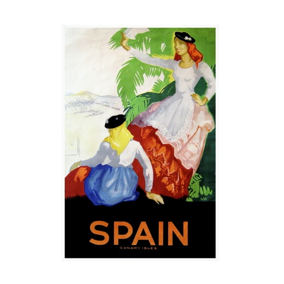 Canvas Wall Art - Vintage Apple Collection 'Spain Canary' Wall Art for Living Room, Bedroom, or Office Décor by Trademark Fine Art - 12 x 19 Inches