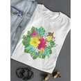 thumbnail image 3 of Beautiful Tropical Flower T-Shirt Women -Image by Shutterstock, Female Medium, 3 of 4