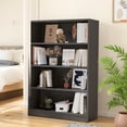 thumbnail image 3 of MAYEERTY Gray 4-Shelf Modern Wood Bookcase, 48" Tall, for Bedroom, Living Room, and Manga Library, 3 of 7