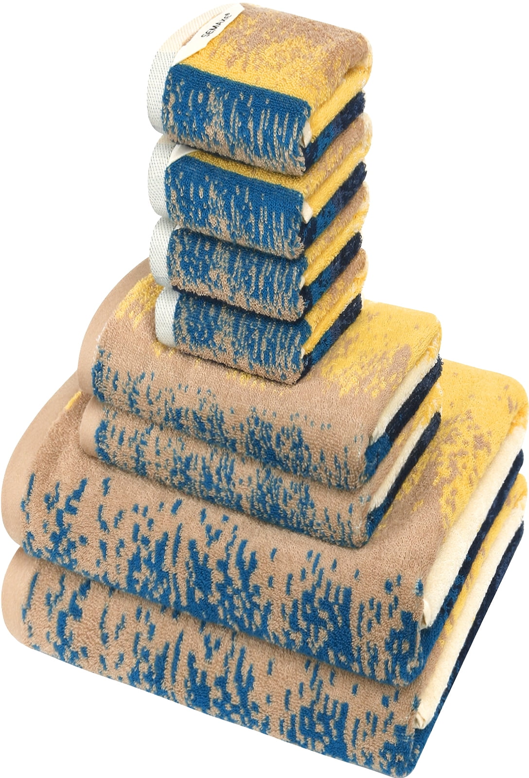 SEMAXE Colorful Bath Towel Set Include 2 Bath Towels, 2 Hand Towels and