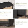 thumbnail image 3 of Studyset 5 Drawer Rattan Dresser for Bedroom, Integrated Cabinet Body, Elegant Rattan Weave, Sturdy Storage, Wooden Chest of Drawers for Hallways, Entryways and Closet, 3 of 8