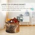 thumbnail image 5 of Round Toy Storage Basket Foldable Storage Basket for Home Decor Laundry Basket20" x 14" Realistic Cute Brown Cat, 5 of 6