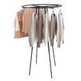thumbnail image 4 of Adjustable Black Round Clothing Rack, 36" Steel Freestanding Garment Organizer with Non-Slip Feet—Perfect for Bedrooms, Dorms & Stores, Easy Assembly, Space-Saving Design for Clothes & Accessories, 4 of 18