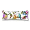 ABPHOTO Hummingbird Roses Peony with Leaves,Watercolor Humming Bird Branch Body Pillow Covers Case Protector 20x60 inch