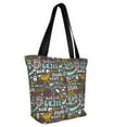 thumbnail image 2 of KLL Tote Bag for Women Barbeque Print Shopping Grocery Reusable Bags for Office School Shopping Travel, 2 of 6