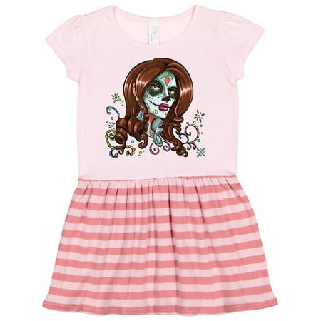 

Inktastic Day of the Dead Woman in Sugar Skull Makeup Gift Toddler Girl Dress