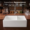 thumbnail image 6 of Houzer Platus 33 inch White Fireclay Apron Front Farmhouse 60/40 Double Bowl Kitchen Sink - PTD-6040 WH, 6 of 9