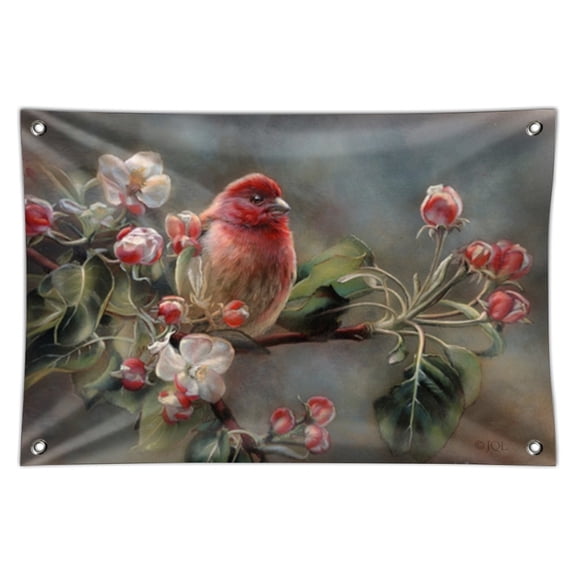 Purple Finch Bird Tree Blossoms Home Business Office Sign