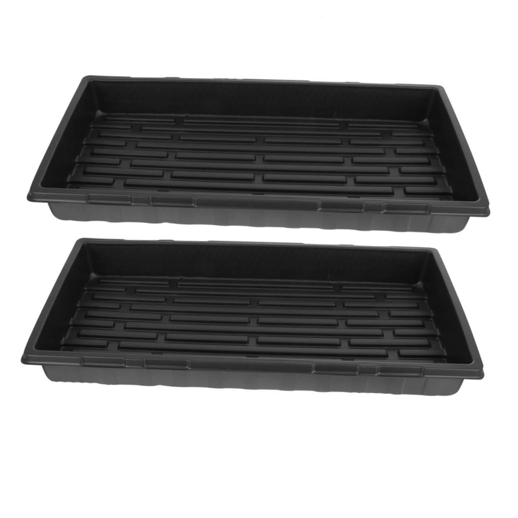 Baluue 2-Pack Black Starter Trays for Home Gardening, Plant Growing Kit for Seed Germination and Propagation