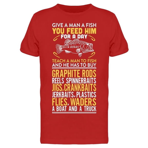 Smartprints Mens Graphic Tee - Funny Bass Fishing Quote - Regular Fit 100% Cotton