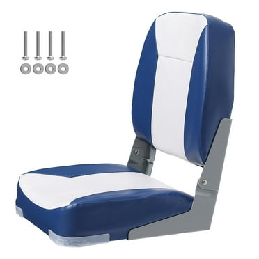 KFFKFF Marine Seat, 18.9" Compact Low Back, Thick Sponge Cushion Folding Seat for Boats, Ideal for Fishing, Touring, Speedboats, Canoes, Single Unit