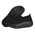 thumbnail image 7 of Platform Sneakers for Women Casual Knitted Low Top Walking Shoes Lightweight Soft Sole Slip on Loafers Antislip Workout Gym Athletic Shoes Black Size 6.5, 7 of 7