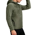 thumbnail image 2 of Xdegoge Plus Size Quilted Jacket for Men Fleece Lined Full Zip Stand Collar Padded Coat Casual Loose Solid Color Jackets Fall Winter Warm Pocketed Outerwear with Removeable Hood, 2 of 8