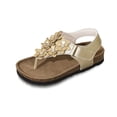 thumbnail image 6 of Girls Vacation Flower Flat Sandals Thong Sandals With Adjustable Strap Kids Summer Footwear 4-13 Years, 6 of 8