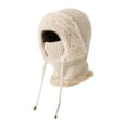 thumbnail image 1 of Pasamontañas de invierno con capucha a prueba de viento y forro polar para el cuello, ajustable para esquí para hombre Beige, 1 of 9