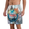 thumbnail image 2 of Logiee Travel Around The World Print Mens Swim Trunks Quick Dry Board Shorts,Breathable Hawaii Beach Shorts Swimwear Bathing Suits-Small, 2 of 6