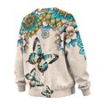 thumbnail image 5 of HELLHERO Butterfly Mandala Print Women Sweater Long Sleeve, Fall Fashion Crewneck Pullover Tops Oversized Sweatshirt Size M, 5 of 7