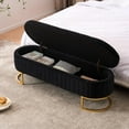 thumbnail image 4 of Velvet Storage Bench for Bedroom, Modern Tufted End of Bed Bench for King Size Bed, Upholstered Long Bench with Gold Legs for Living Room/Entryway, 4 of 7