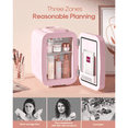 thumbnail image 4 of ACMETOP Skincare Fridge with Dimmable LED Light Mirror,4L/6 Can Mini Fridge for Skincare and Makeup,Cooler & Warmer, Portable Small Fridge for for Bedroom, Office, Dorm and Car, Pink, 4 of 8