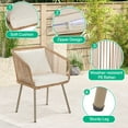 thumbnail image 3 of 3-Piece Patio Set Wicker Patio Bistro Furniture Set Outdoor All-Weather Wicker Furniture for Porch Backyard Rattan Conversation Set W/Glass Coffee Table Top and 2 Chairs/Cushions, 3 of 7
