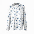 thumbnail image 4 of Towmus Button Down Shirts for Women Dressy Floral Printed Long Sleeve Blouse Business Casual Work Tops Fall Cardigan Shirt, 4 of 5