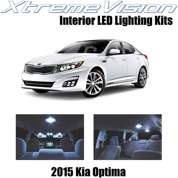 XtremeVision LED for Kia Optima 2015 9 Pieces Cool White Premium Interior LED Kit Package Installation Tool Tool