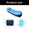 thumbnail image 3 of Outdoor Inflatable Lounge Chair With Space Saving Design High Strength Polyester Fabric Ergonomic Comfort Camping Gear blue and black, 3 of 4
