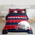 thumbnail image 3 of Feelyou Rugby Sport Player Bedding Comforter Set for Teens, Red Navy Cartoon Twin Comforter Sets, Football Soccer Theme Reversible Bedding Set, Luxury Bedroom Decor, 2-Piece, 3 of 9