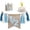 Blue, variant on LQQBOX 1/2 Birthday Supplies High Chair Banner and Hat Cake Topper 6 Months Tassel Wood Bead Highchair Garland(Pink)