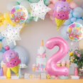 thumbnail image 4 of Globos para decoración de fiesta con forma de helado, número 2, color rosa, 4 of 7