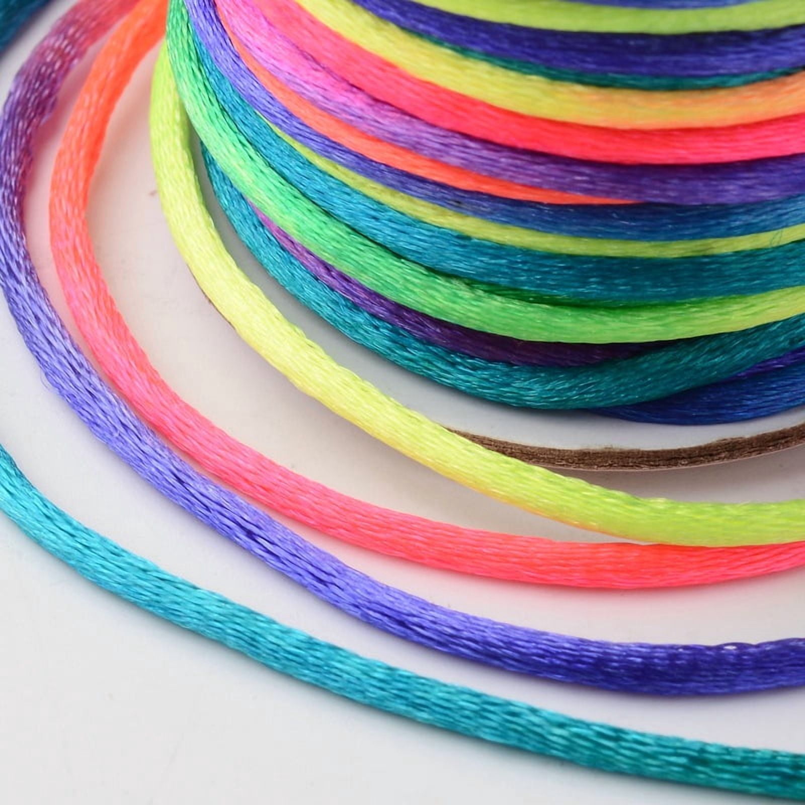 Macrame Rattail Chinese Knot Making Cords Round Nylon String Threads Satin Cord Colorful 2mm 10.93 yards(10m)/roll