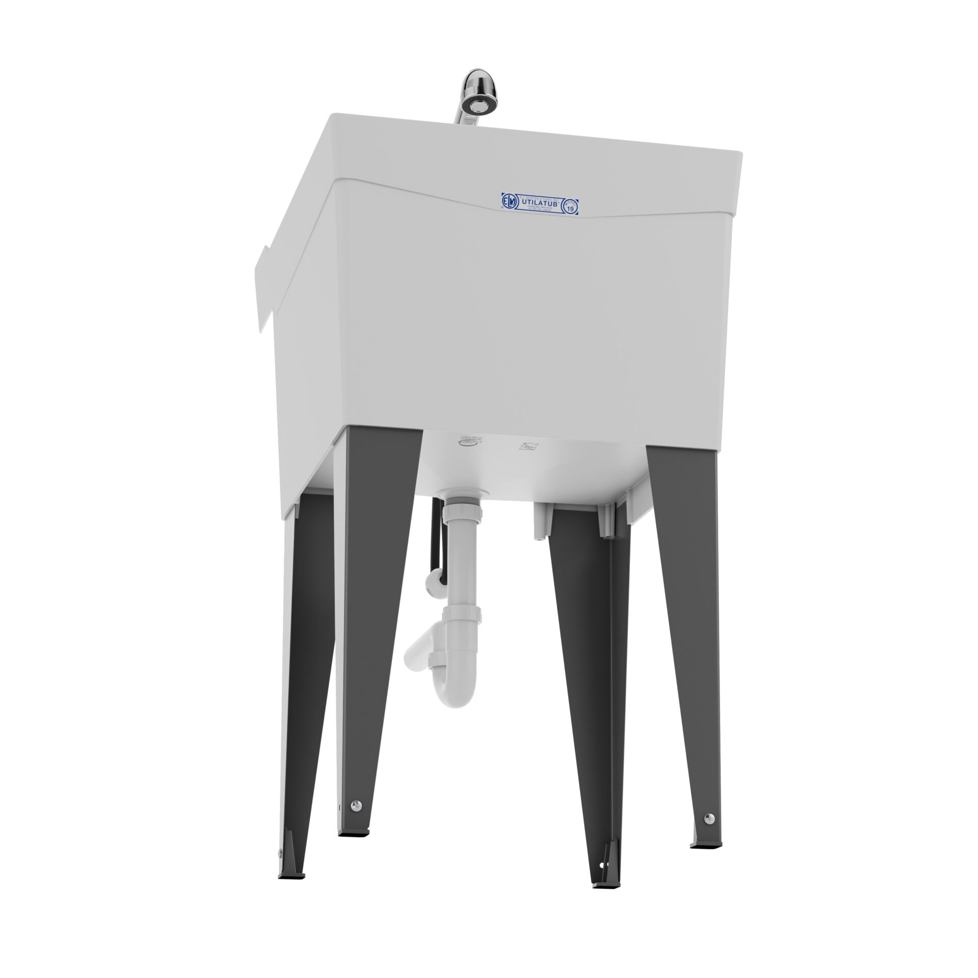 Mustee Utilatub Freestanding 20 in. Laundry Sink/Utility Tub Combo Kit, 24 in. Pull-Out Faucet