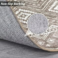 thumbnail image 6 of Garvee 4x6 Washable Rug Moroccan Distressed Print Area Rug Non Slip Rug Foldable Geometric Rug Low Pile Indoor Floor Carpet for Home Decor, Brown, 6 of 6