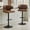 Brown+Black*2, variant on JUFU Bar Stools Set of 2, Extra Large Adjustable Swivel Bar Stools with Wide Seat & High Back, PU Leather Counter Height Bar Chairs with Footrest for Kitchen Island