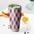 thumbnail image 3 of 30oz Pink and Black Argyle Pattern Tumblers Stainless Steel Tumbler with Lid and Straw,Vacuum Insulated Double Wall Travel Tumbler Cups Mug with Cleaning Brush for Coffee,Tea, 3 of 7