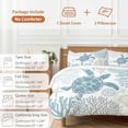 thumbnail image 6 of 3 Piece Blue Turtle Coastal Duvet Cover Set Queen Size, Microfiber Comforter/Quilt Cover with Corner Ties and 2 Pillowcases, Summer Beach Nautical Coral All Season Soft Bedding with Zipper Closure, 6 of 8