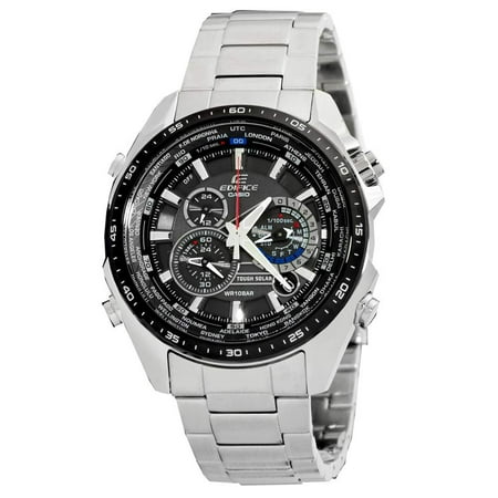 Casio EQS500DB-1A1 Men's Edifice Tough Solar Black Dial Steel Bracelet Chronograph Alarm Watch