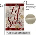 thumbnail image 3 of Let It Snow Snowflake House Flag 28 x 40 Inch Christmas Winter Decorative Double Sided Burlap Small Flag Holiday Banners for Winter Xmas Farm House Yard Decoration, 3 of 6