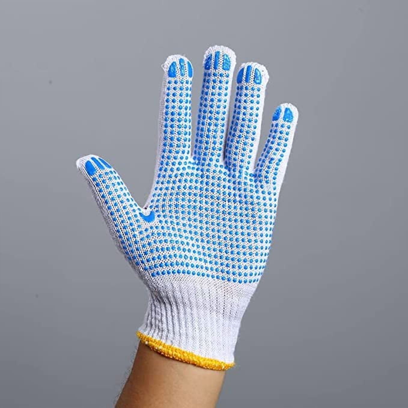 60 Pairs Safety Work Gloves, Cotton Knit with Non-slip Grip Dots, Breathable Lightweight Working Gloves for Gardener Worker Farmer Men, Women